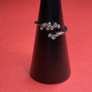 Bomb Party RBP5957 “Swirling Stars Above” Cubic Zirconia Rhodium Sz 9 Ring NWT